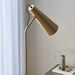 Karna Antique Brass Task Floor Lamp