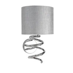 Kasi 1 Light Polished Chrome Wall Light with Grey Shade