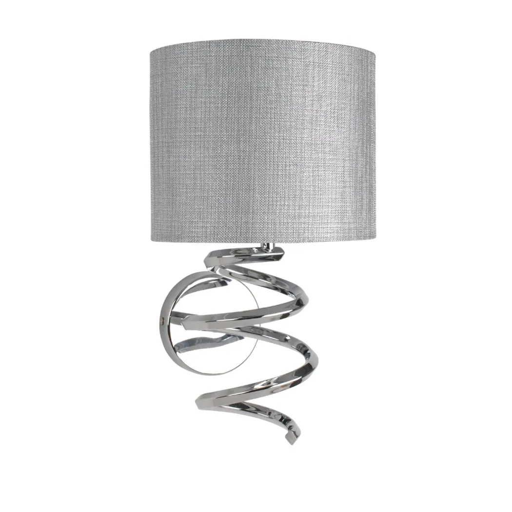 Kasi 1 Light Polished Chrome Wall Light with Grey Shade