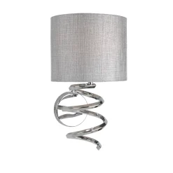 Kasi 1 Light Polished Chrome Wall Light with Grey Shade