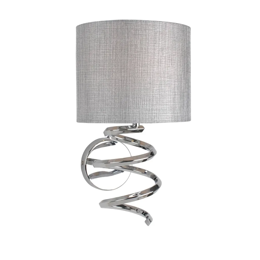 Kasi 1 Light Polished Chrome Wall Light with Grey Shade