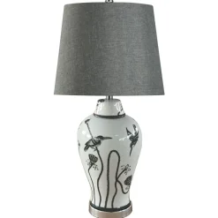 Kayla White and Grey Ceramic Table Lamp