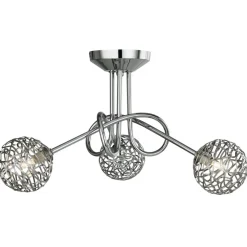 Kesha 3 Light Ceiling Light Polished Chrome