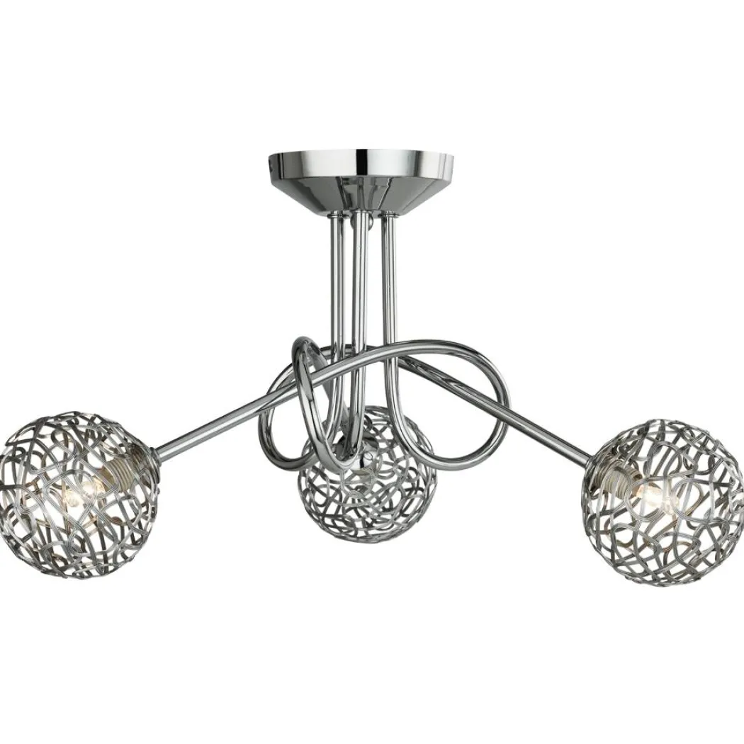 Kesha 3 Light Ceiling Light Polished Chrome