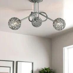 Kesha 3 Light Ceiling Light Polished Chrome