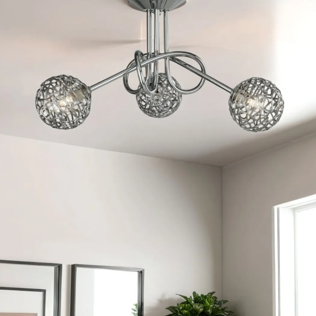 Kesha 3 Light Ceiling Light Polished Chrome