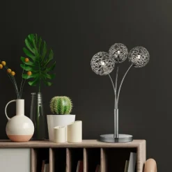 Kesha 3 Light 47cm Table Lamp Chrome