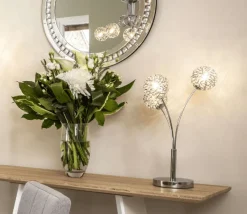 Kesha 3 Light 47cm Table Lamp Chrome