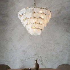 Kimana 9 Light Antique Gold Pendant Ceiling Light