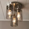 Kingsholm 3 Light Satin Nickel Semi Flush Ceiling Light