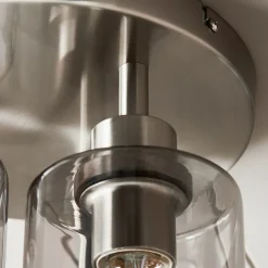 Kingsholm 3 Light Satin Nickel Semi Flush Ceiling Light