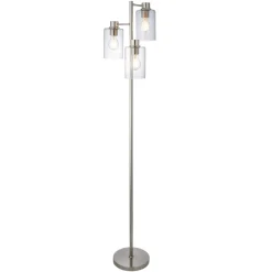 Kingsholm 3 Light Satin Nickel Floor Lamp