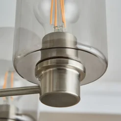 Kingsholm 5 Light Satin Nickel Semi Flush Ceiling Light