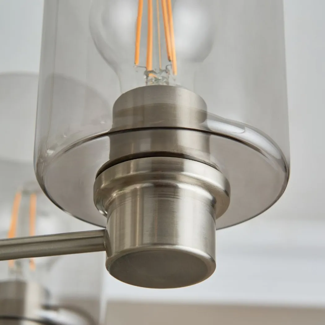 Kingsholm 5 Light Satin Nickel Semi Flush Ceiling Light