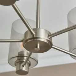 Kingsholm 5 Light Satin Nickel Semi Flush Ceiling Light