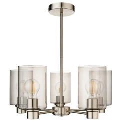 Kingsholm 5 Light Satin Nickel Semi Flush Ceiling Light