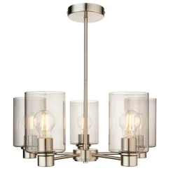 Kingsholm 5 Light Satin Nickel Semi Flush Ceiling Light