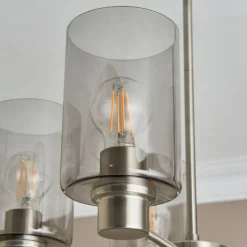 Kingsholm 5 Light Satin Nickel Semi Flush Ceiling Light