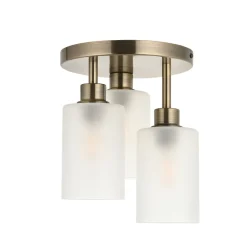 Kingsholm 3-Light Antique Brass Semi-Flush Plate