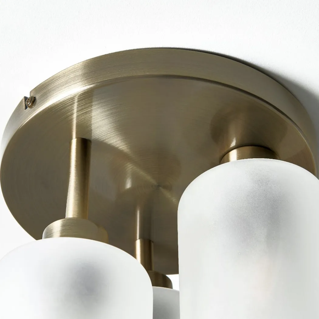 Kingsholm 3-Light Antique Brass Semi-Flush Plate