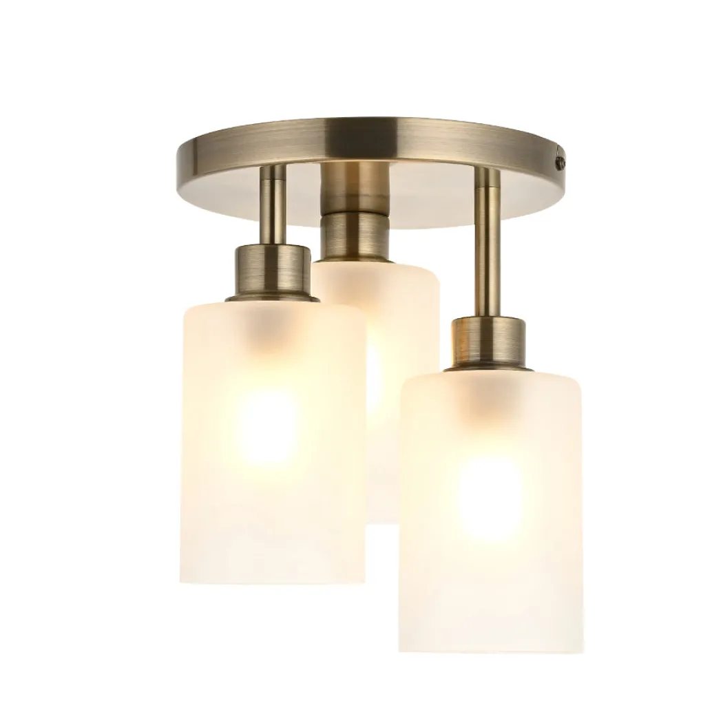 Kingsholm 3-Light Antique Brass Semi-Flush Plate