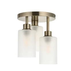 Kingsholm 3-Light Antique Brass Semi-Flush Plate
