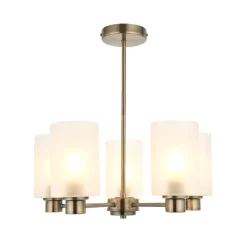 Kingsholm 5-Light Antique Brass Semi-Flush Ceiling Light