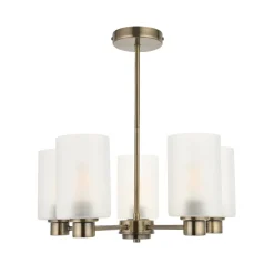 Kingsholm 5-Light Antique Brass Semi-Flush Ceiling Light