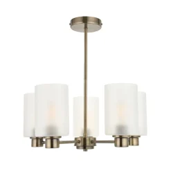 Kingsholm 5-Light Antique Brass Semi-Flush Ceiling Light