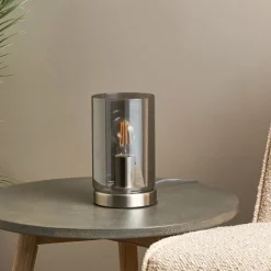 Kingsholm Satin Nickel & Glass Touch Table Lamp
