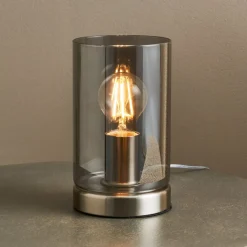 Kingsholm Satin Nickel & Glass Touch Table Lamp