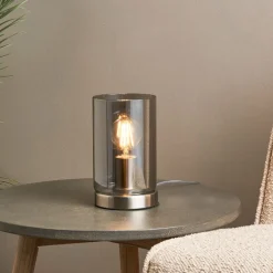 Kingsholm Satin Nickel & Glass Touch Table Lamp