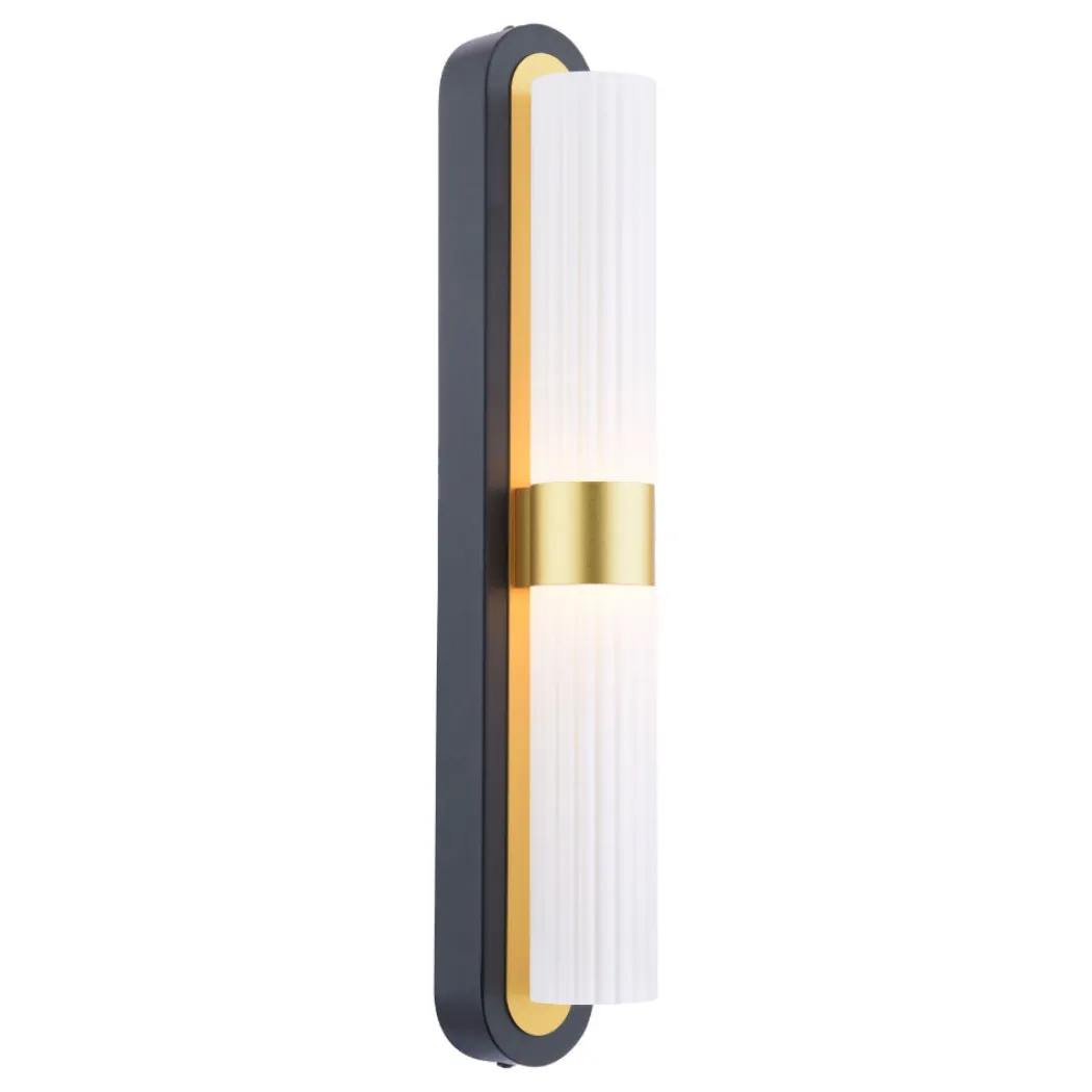 Kira 2-Light Black and Brass Wall Light