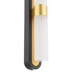 Kira 2-Light Black and Brass Wall Light