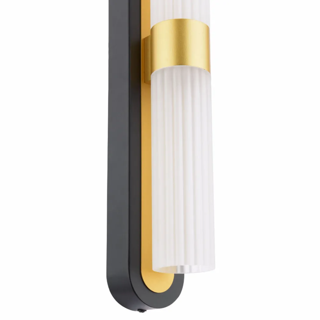 Kira 2-Light Black and Brass Wall Light
