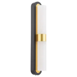 Kira 2-Light Black and Brass Wall Light