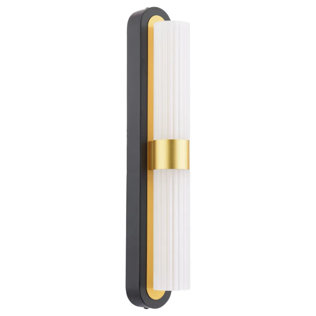 Kira 2-Light Black and Brass Wall Light
