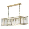 Kiran 7 Light Brass & Crystal Ceiling Pendant Bar