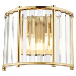 Kiran 2 Light Brass & Crystal Wall Light