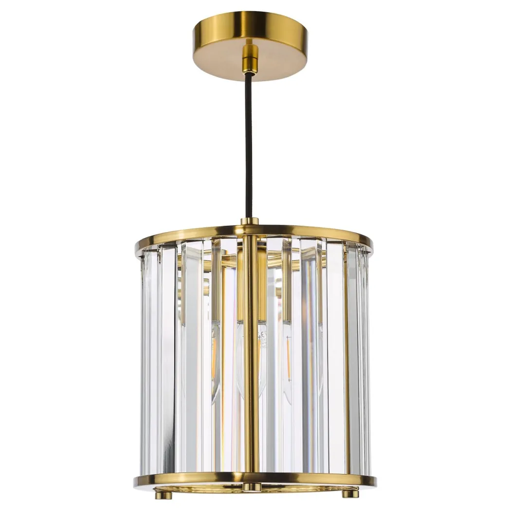 Kiran Brass & Crystal Pendant Ceiling Light