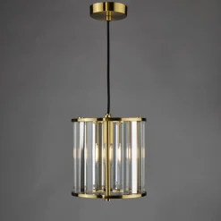 Kiran Brass & Crystal Pendant Ceiling Light