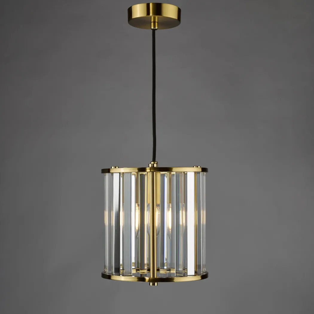 Kiran Brass & Crystal Pendant Ceiling Light