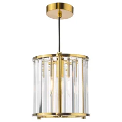 Kiran Brass & Crystal Pendant Ceiling Light