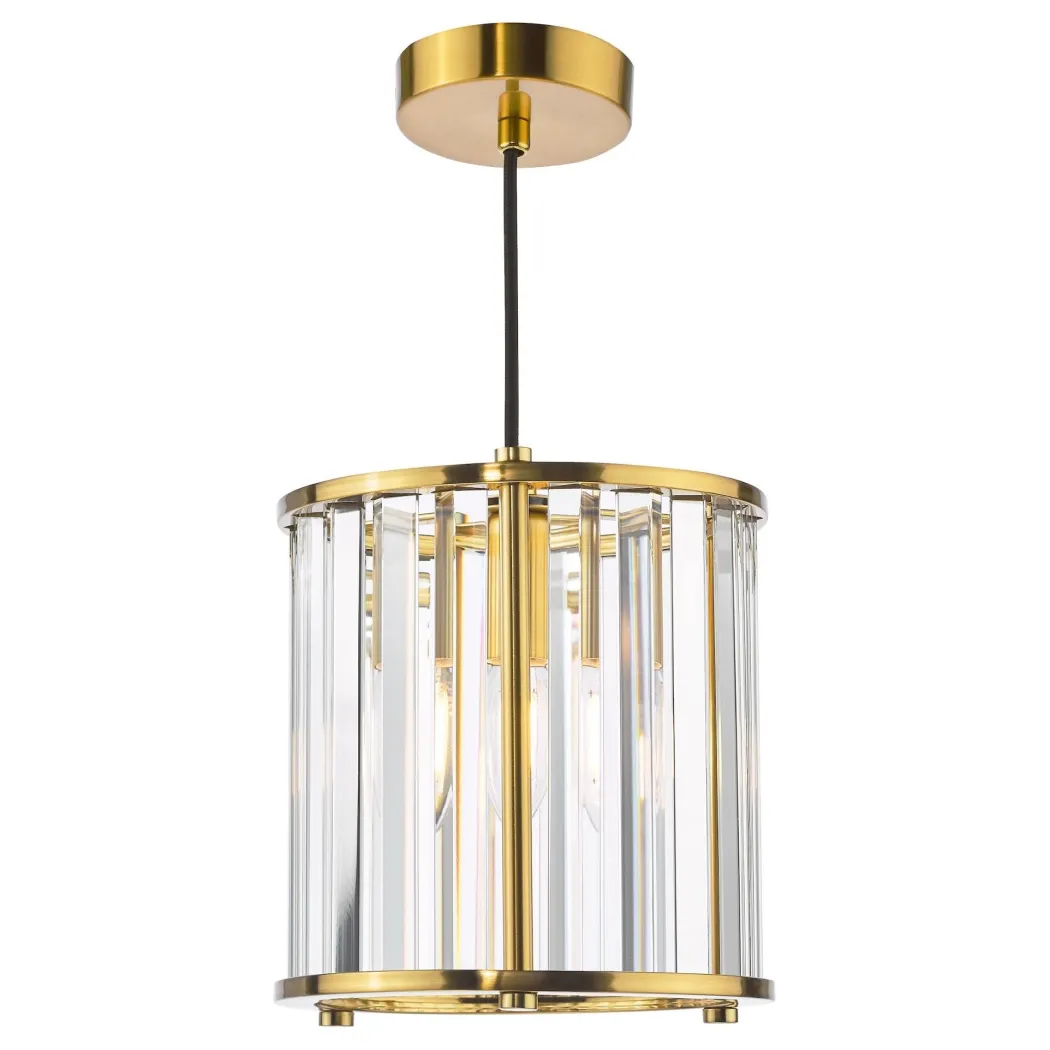 Kiran Brass & Crystal Pendant Ceiling Light