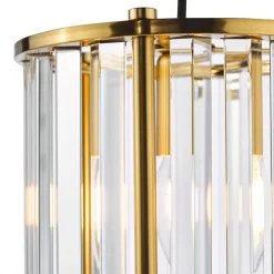 Kiran Brass & Crystal Pendant Ceiling Light