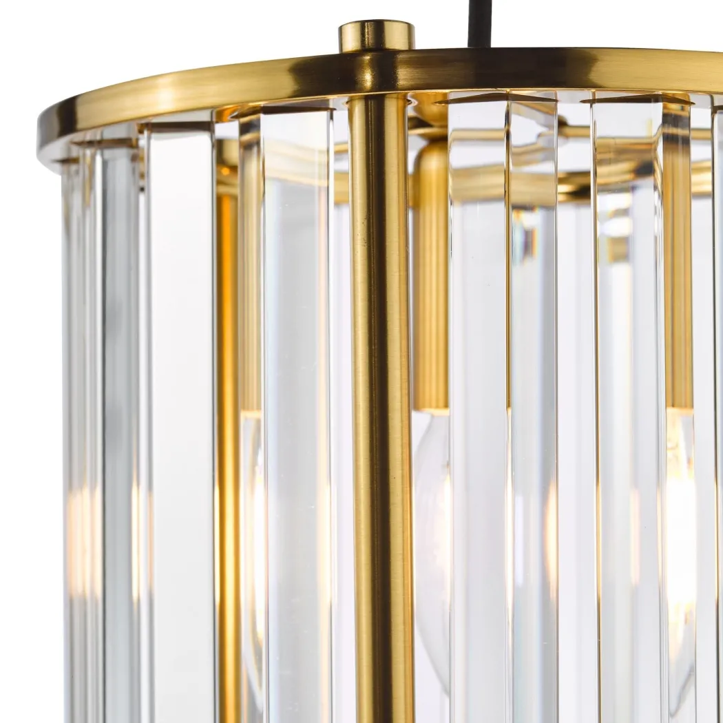 Kiran Brass & Crystal Pendant Ceiling Light