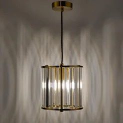 Kiran Brass & Crystal Pendant Ceiling Light