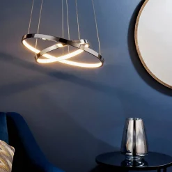 Kline 2 Light Polished Chrome LED Pendant Ceiling Light