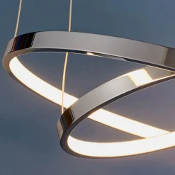 Kline 2 Light Polished Chrome LED Pendant Ceiling Light