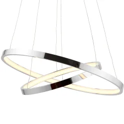 Kline 2 Light Polished Chrome LED Pendant Ceiling Light